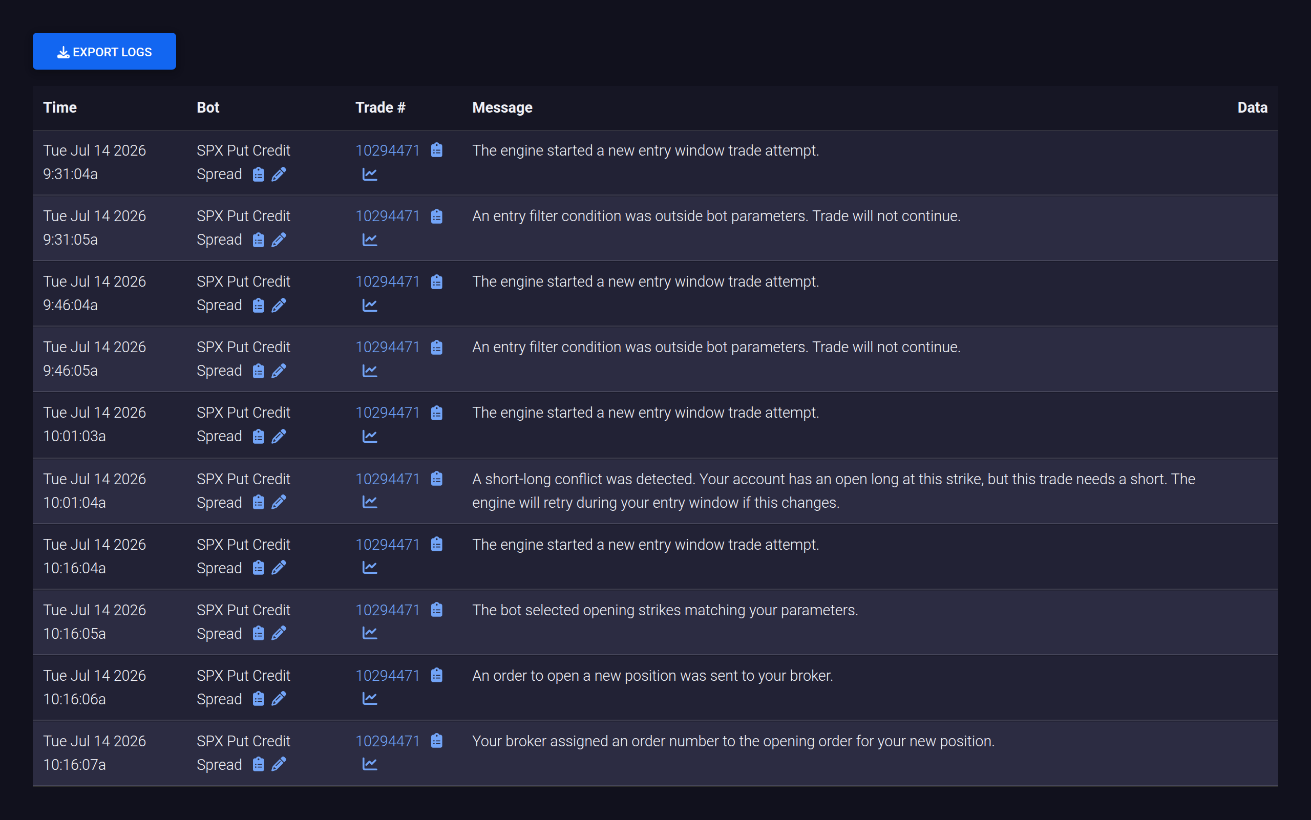See Every Pre-Open Attempt in a Trade's Logs