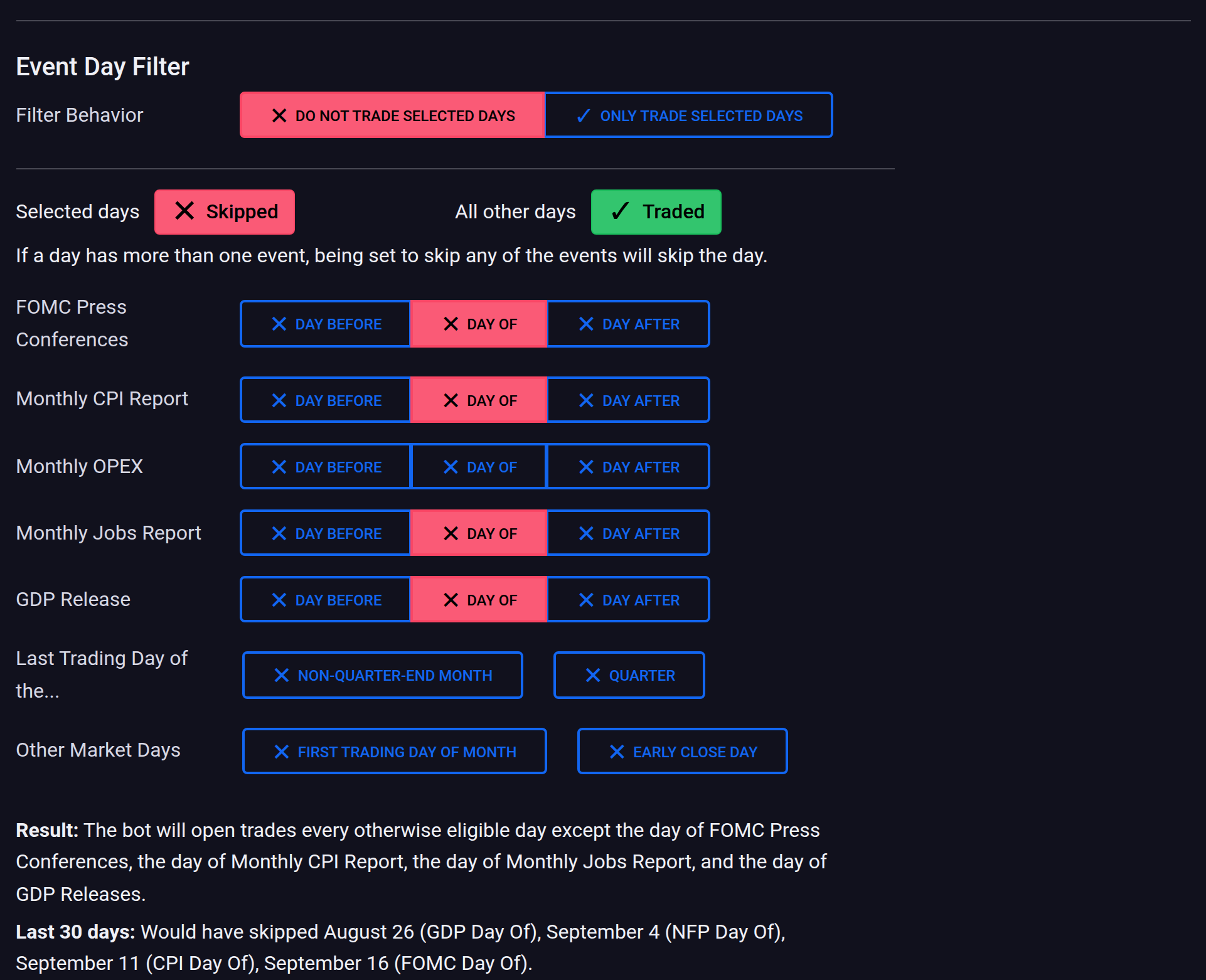 Huge Expansion to Event Day Filtering
