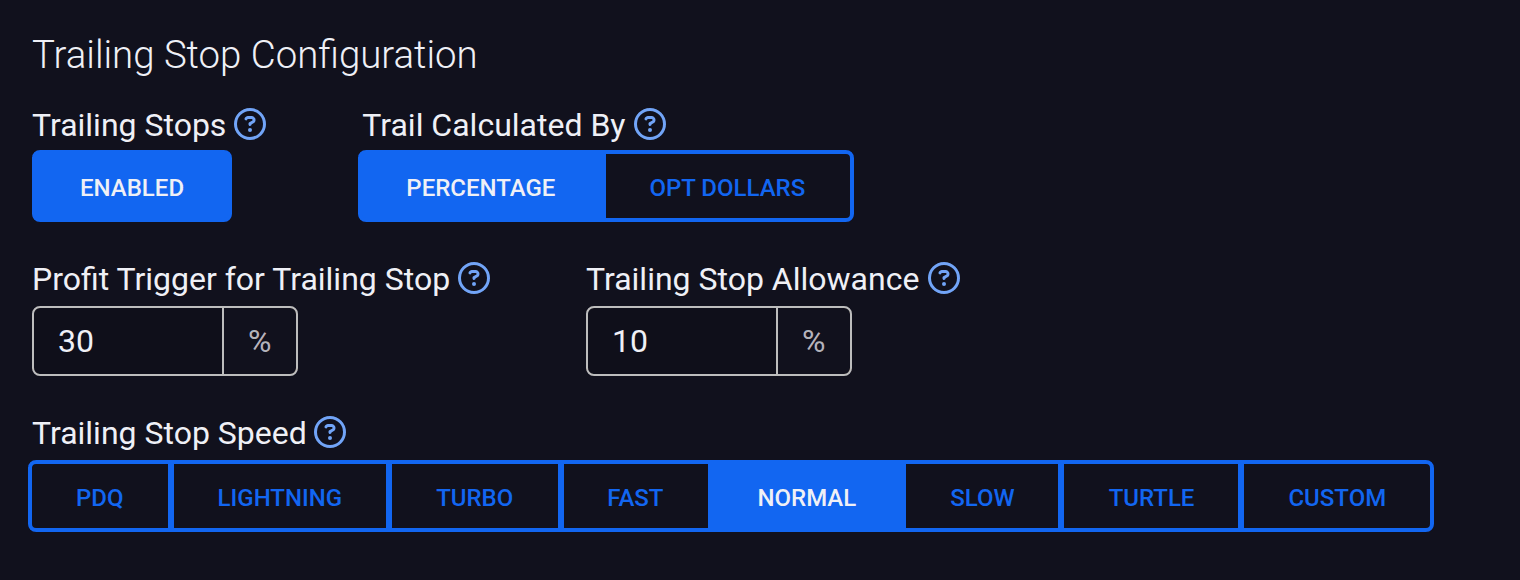 Beginning Tuesday, Oct 20: Trailing Stops Follow Only the Contracts Still Open
